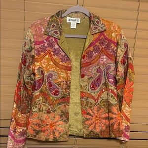 Vintage Anage Vibrant Embroidered Women's Blazer
